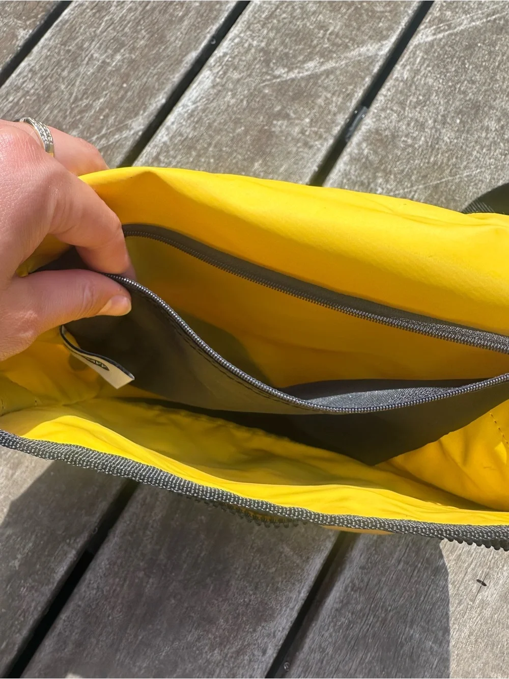 Yellow Crossbody Messenger Bag with Reflective Trim